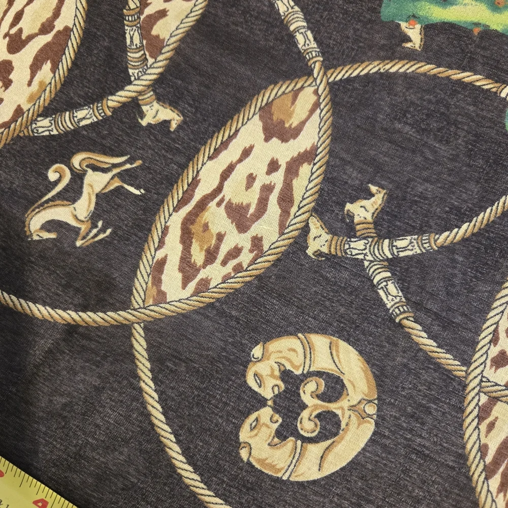 Rectangle Scarf Floral Leopard Equestrian Rococo Vintage Maximalist 80s vibe
